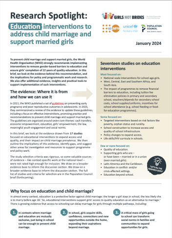 Education interventions to address child marriage