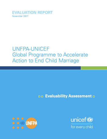 global program to end child marriage evaluability assessment 2017