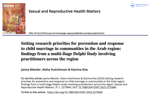 Delphi study on child marriage in Arab states