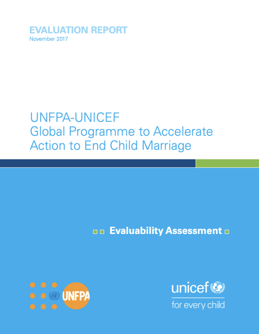 global program to end child marriage evaluability assessment 2017